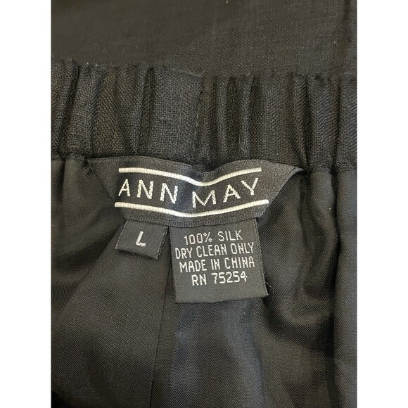 Women’s Silk trousers stretch pants Ann May Black lined - Picture 6 of 6